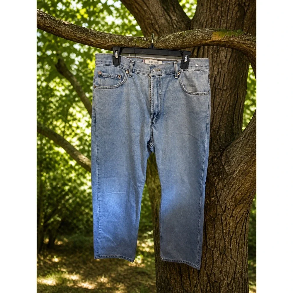 LEVI'S 505 Jeans 36x30 Light Wash Straight Leg Denim Y2K Vintage Dad Fit